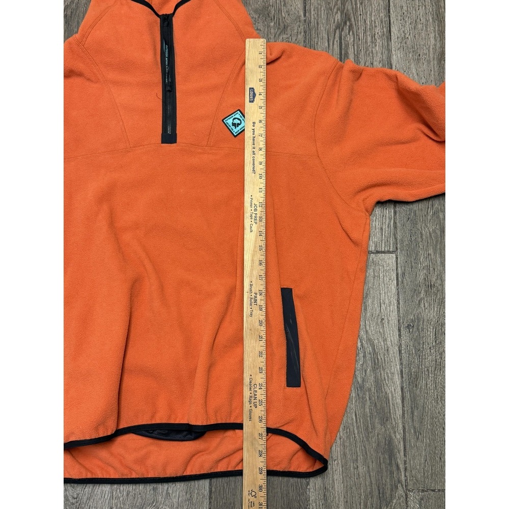 Outdoor Afro REI Co-Op Pullover Mens XL Orange Hooded Fleece Jacket Pockets - Picture 3 of 6